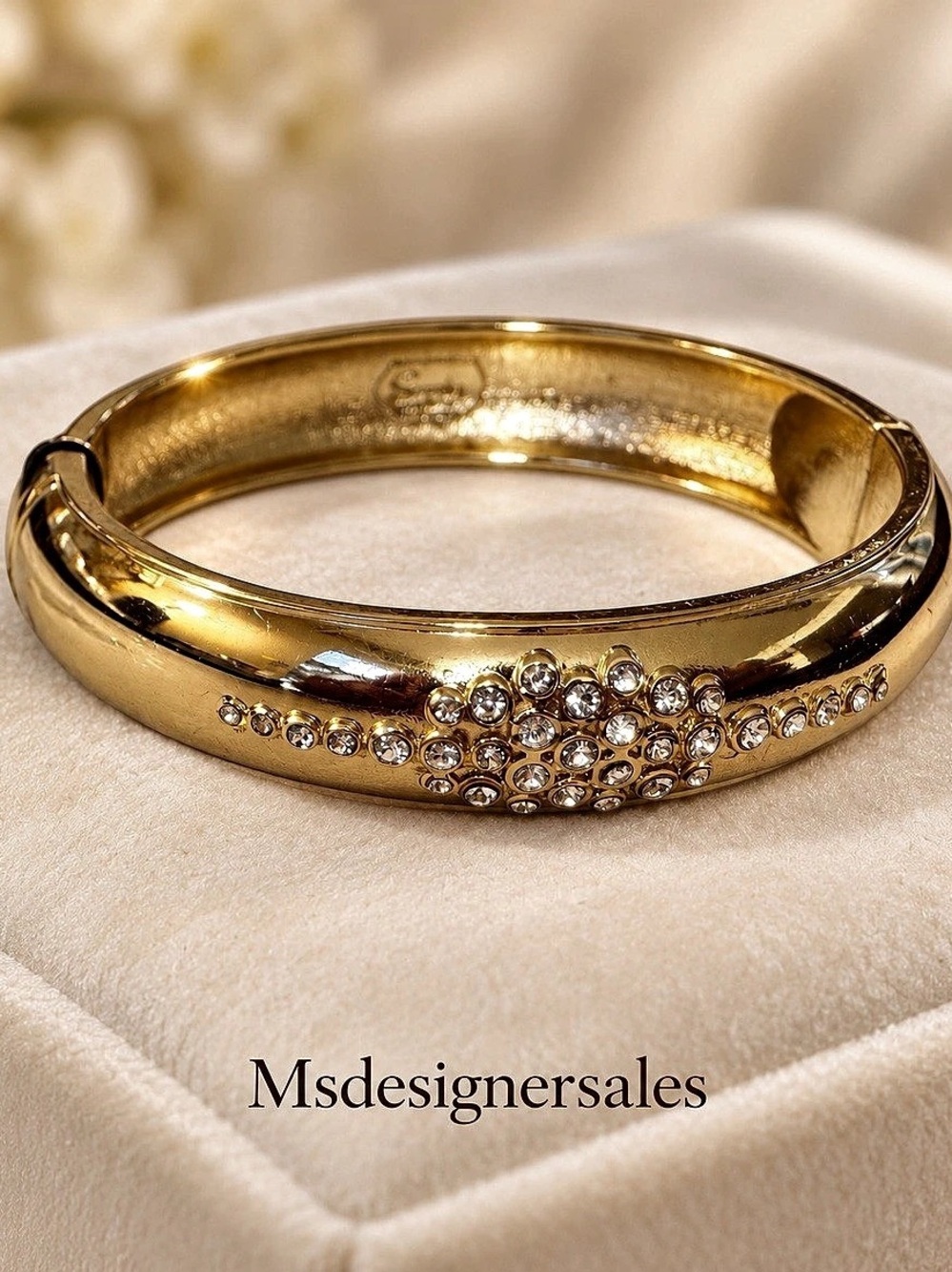 Crystal-Detail Gold-Tone Bangle NWT 330